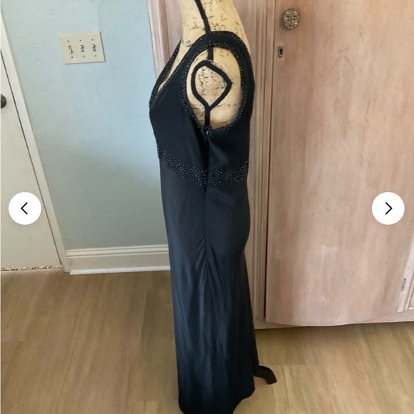VTG Emanuel Ungaro Black silk beaded slip dress Y2K CBK style minimalist 10 - Picture 3 of 14